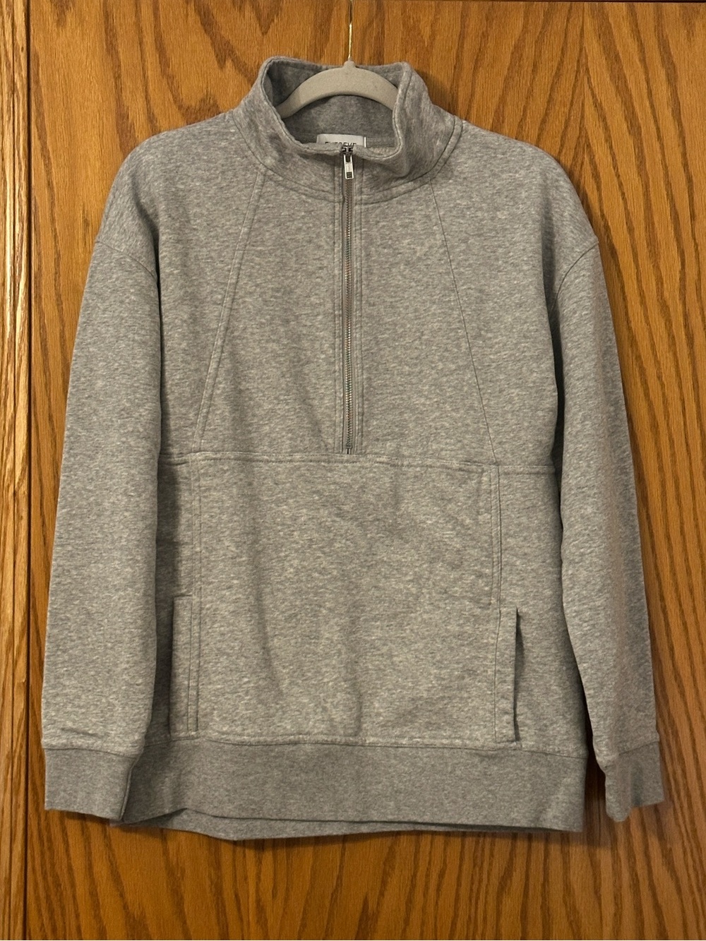 Evereve Half-Zip Grey Oversized Pullover Sweatshirt - Size XS